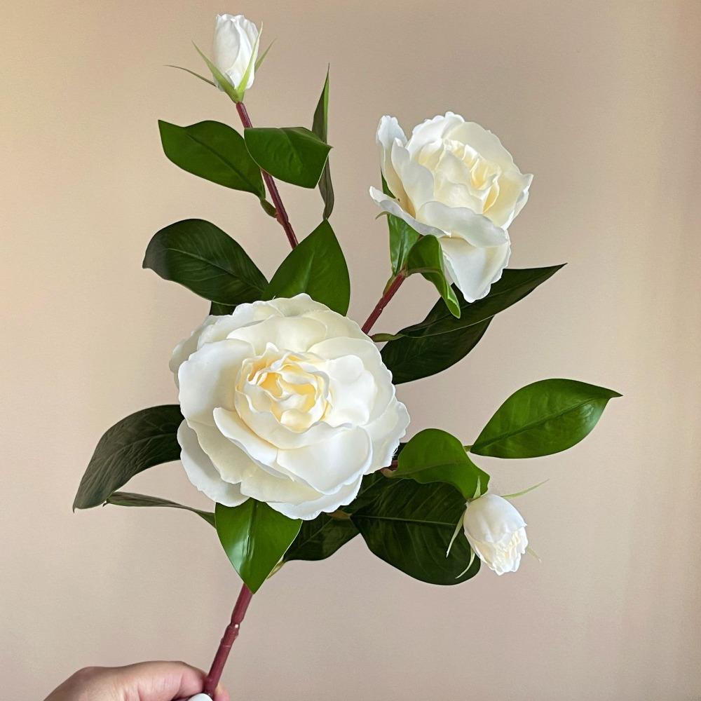 Handmade Artificial Gardenia Branches Real Touch Fake Flowers  Wedding Party Decor