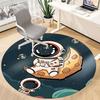 1pc Space Explorer Office Round Area Rug, Under Office Chairs Bedroom Living Room Home Decor, Room Deco