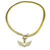 Love Heart Angle Wing Zircon Choker Necklace for Women Men Stainless Steel Clavicle Chain Copper Pendant Couple Jewelry Gift