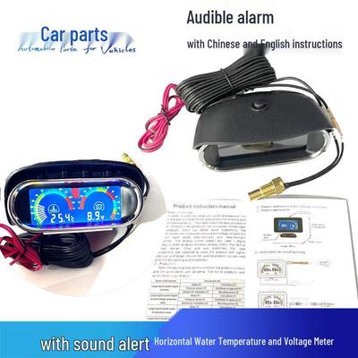 Horizontale LCD Water Temperatuur & Voltage Meter voor Auto, Vrachtwagen, Graafmachine Aanpassingen