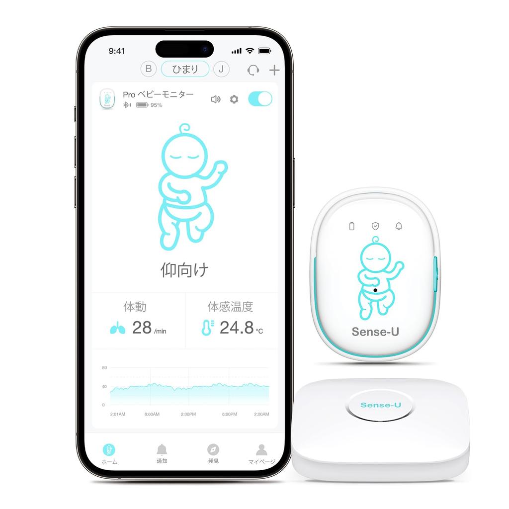 Pro Baby Monitor Range with Baby Vibration Alarm Monitor Your Sleeping and Perceived Temperature Wherever You Baby Includes Motion and Rollover A