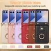 Crossbody Leather Finger Ring Holder Cards Solt Wallet Phone Case for Samsung Galaxy Z Flip 7 6 5 4 3 Flip7 FE Protective Cover