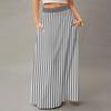 Women's Casual Leisure Foldable Striped Plaid Print High Waist With Pocket Draped  Relaxed Long Maxi Skirt