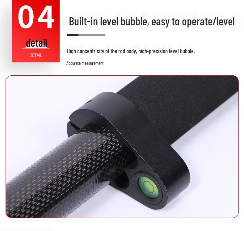 2.4m 4-Section Carbon Fiber RTK Prism Measurement Pole for GPS Surveying