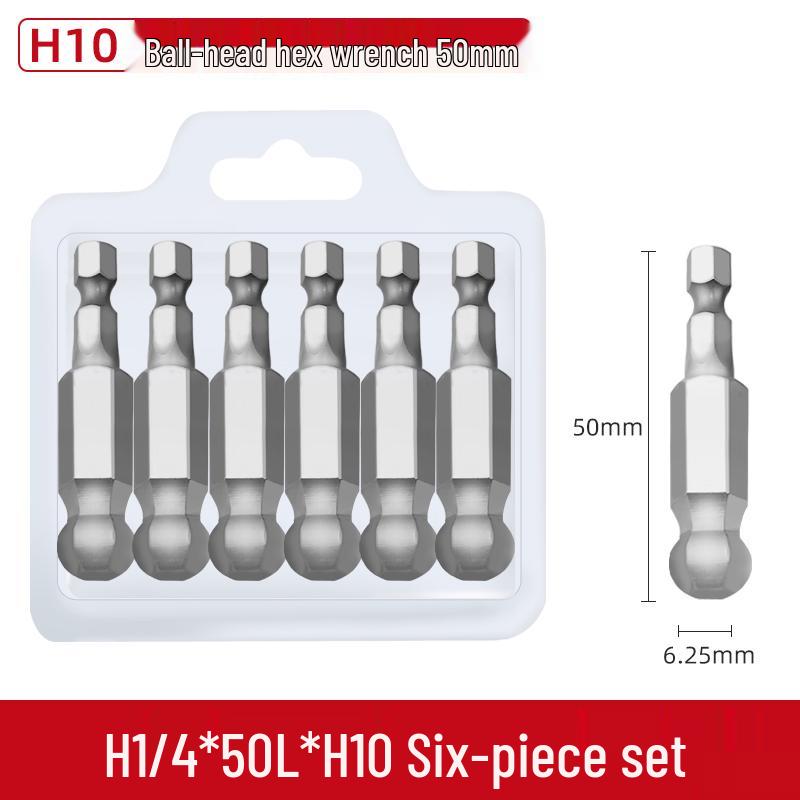 Short Magnetic Ball-Head Hex Socket Driver Bits for Electric and Pneumatic Screwdrivers