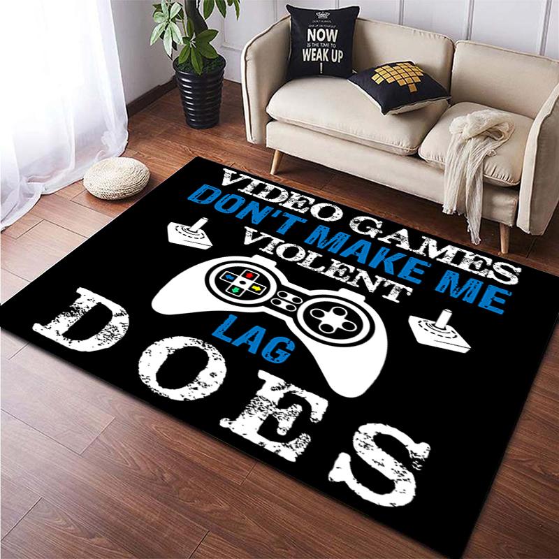 Cartoon Comic Game Handle Painting Carpet for Living Room Large Area Rug Black Soft Carpet Home Decoration Mats Boho Rugs