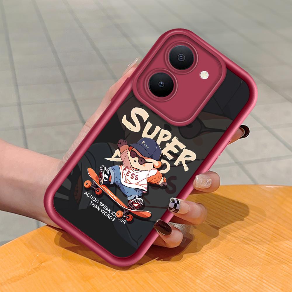 

Мягкий силиконовый квадратный чехол с рисунком лестницы для телефона, полное покрытие, противоударный защитный резиновый чехол для камеры для Vivo Vivo X80 Lite темно-красного