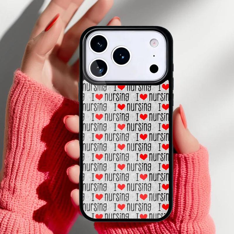 Funny I Love Nursing Phone Case for iPhone 17 16 15 14 13 Pro Max Back Cover for 12 11 Pro Coque