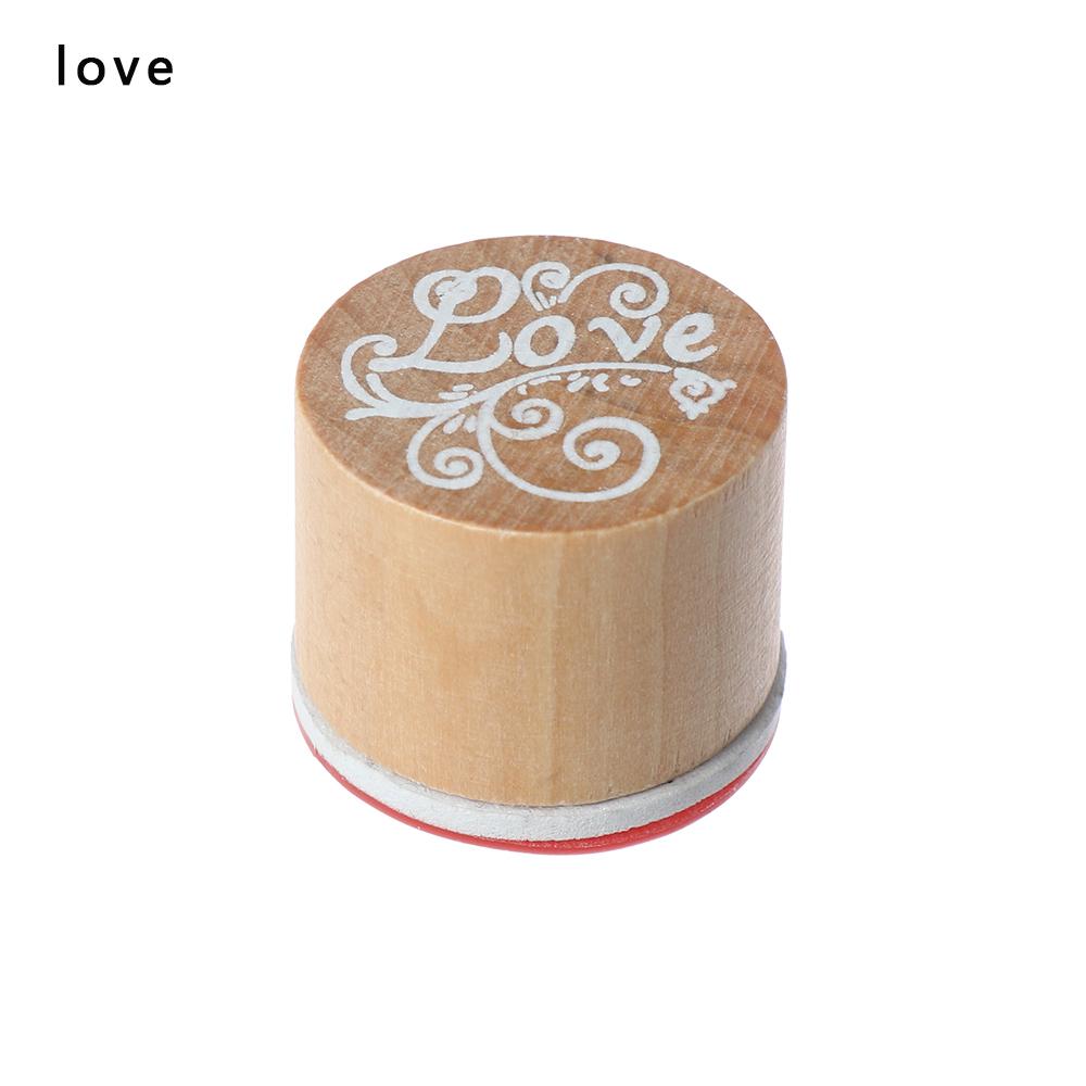 1PC Wooden Stamp Love/Thank You/For You Blessing Greeting Words Letter Stamp DIY Scrapbooking Cards Decor Handmade Wood Stamp