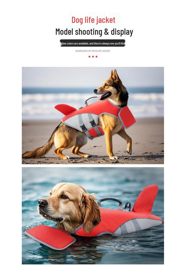 Anti-Choke Dog Life Jacket with Leash Attachment for Medium To Large Pets