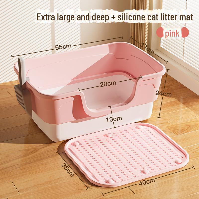 

Дуже великий водонепроникний напівзакритий котячий лоток із високими стінками 55CM