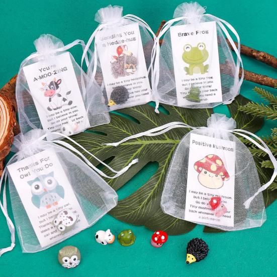 Employee Appreciation Gifts Bulk for Coworkers Funny Resin Animals with Thank You Cards Inspirational Office Pocket Gifts