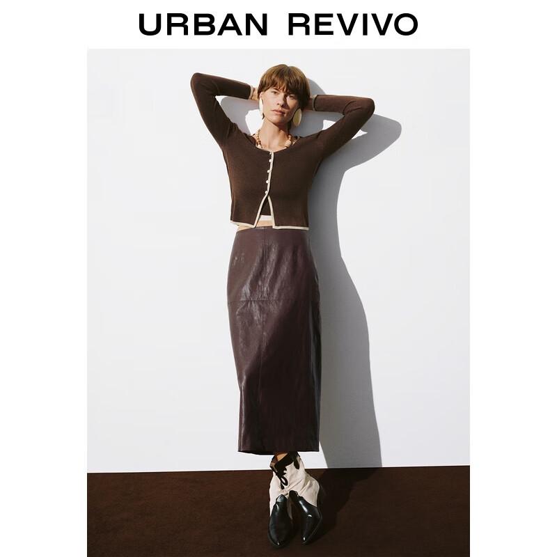 

Женский трикотажный кардиган UR в стиле ретро с цветными блоками и пуговицами M