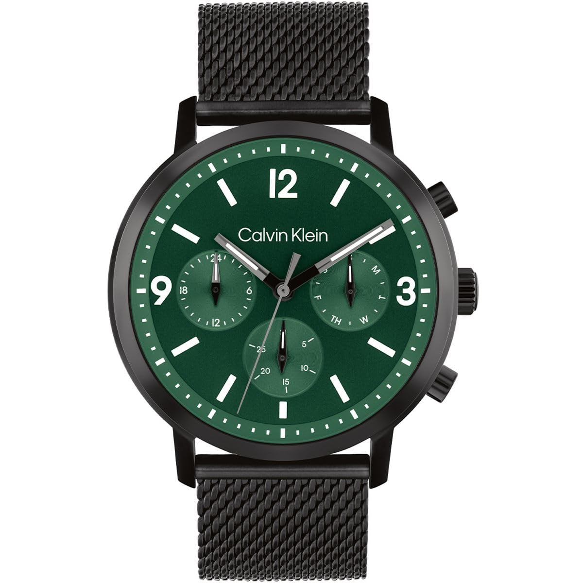 

Calvin Klein GAUGE Watch with Green Dial and Mesh 25200440 Men s Strap, (Officially Imported) зелёный