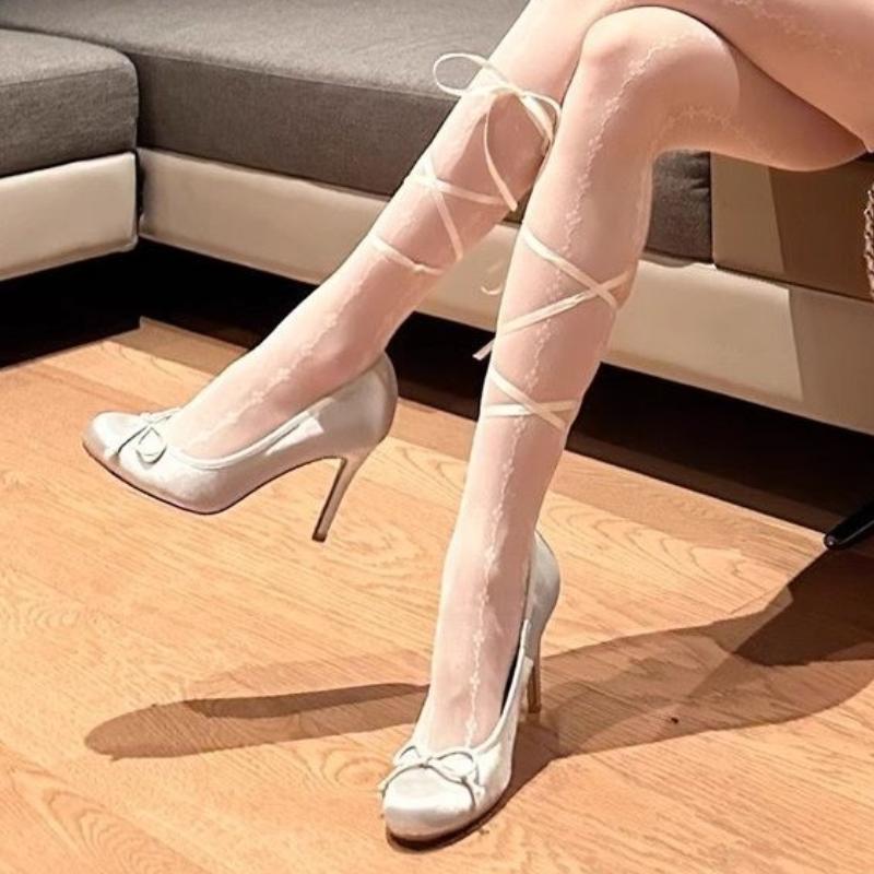 Fashion Mary Jane Women Pumps New Fashion Bowknot Thick High Heels Female Lolita Square Toe Party Leather Shoes for Woman Sandals