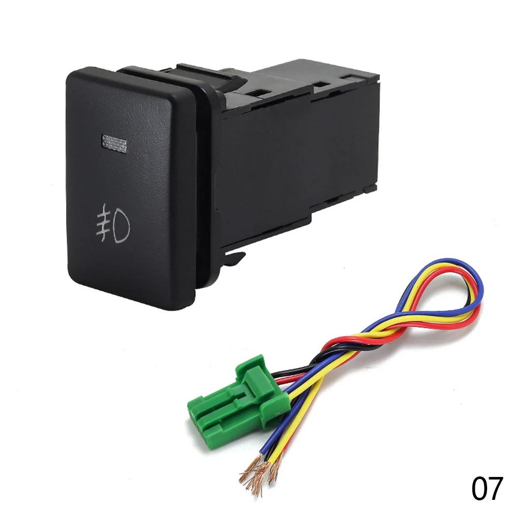 Green Car LED DRL Power Rearview Mirror Folding Button Front Rear Differential Lock Switch for Toyota Camry Prius Corolla Prado