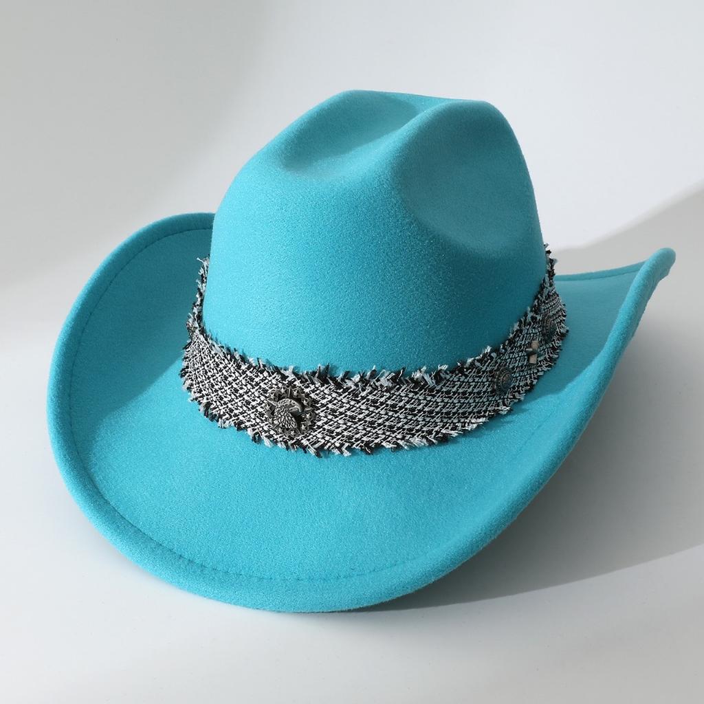 New Autumn Woolen Hats for Men and Women, Solid Color Jazz Hats, Punk Diamond Logo Fashion Hats, Stage Trendy Hats