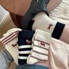 Female Autumn New Product Match Color Polka Dot Stripe Embroidery Lovely Dachshund Dog In Tube Cotton Socks