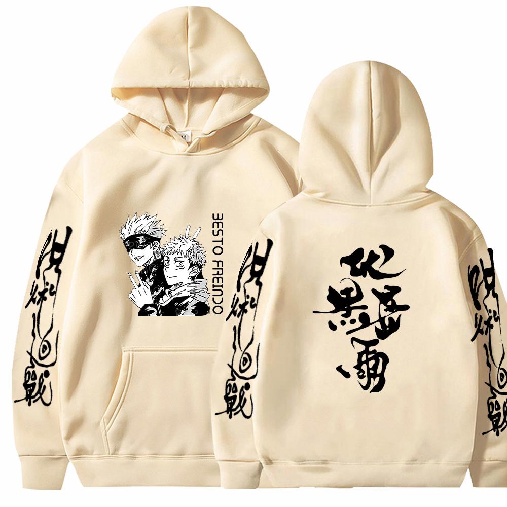 Japan Anime Jujutsu Kaisen Gojo Satoru Graphic Hoodies Oversized Hooded Vintage Long Sleeves Hoodie Men Women Clothes