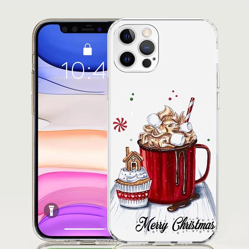 Winter Coffee Christmas Phone Case For iPhone 17 Air 16 15 Plus 11 14 Pro Max 13 Mini 12 7 8 + SE Pattern Art Customized Cover 1