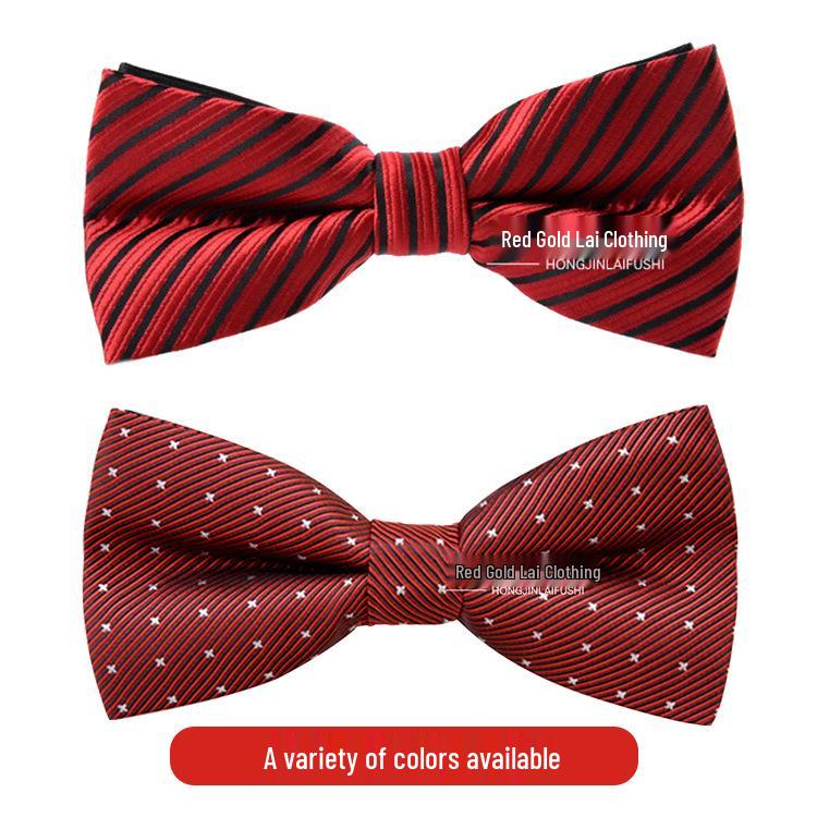 Korean Style Double Layer Polyester Bow Tie for Men & Women – Ideal for Weddings & Formal Events