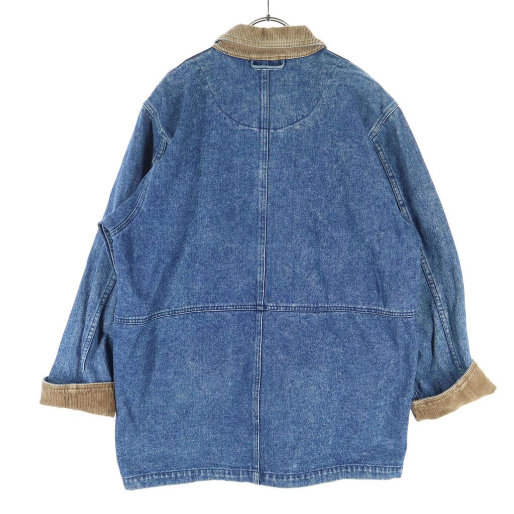 Boundary waters anos 90 Velha Manga Comprida Veludo Cotelê switch Jaqueta Jeans 1X Azul Mulher Usada