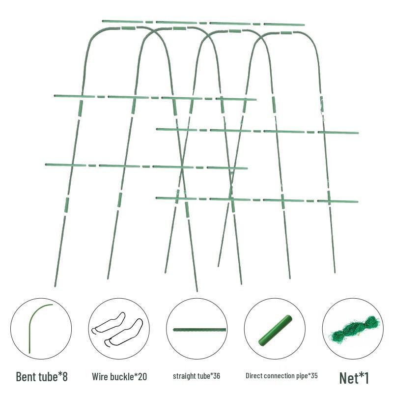 U-Shaped Plant Climbing Trellis for Vegetable Gardens - Plastic-Coated Steel Support for Beans and Cucumbers
