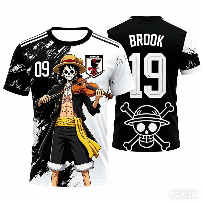 One Piece Tony Chopper Football Jersey Unisex Kids Quick Dry Breathable Short Sleeve Tee Fashion Streetwear Sport Tops