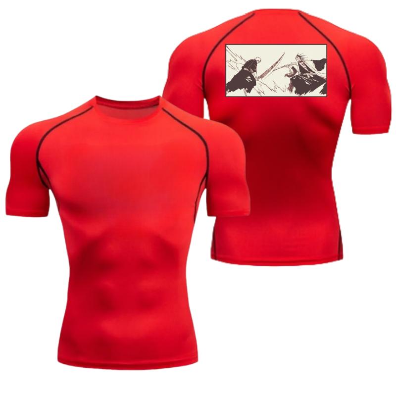 Men's Compressed Shirt Sports Quick Drying Fitness T-shirt Bleach Sweat-Absorbent Jogging Cycling Outdoor 8 Colors Short Sleeve