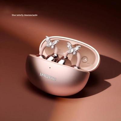 Boucle d'oreille clip papillon argenté