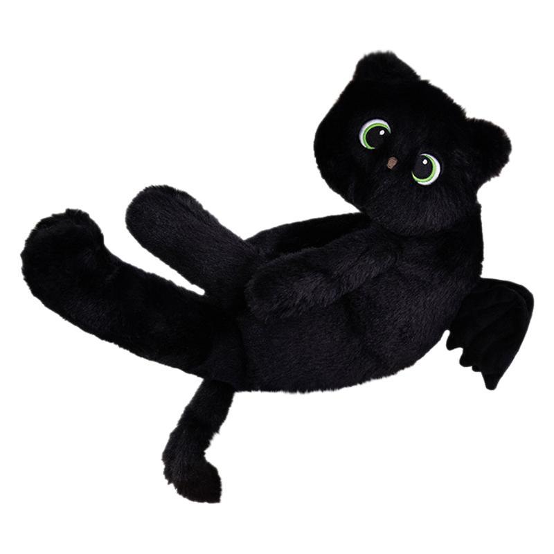 New Black Cat Long Sandwich Throw Pillow Plush Toy Cat Doll Bed Throw Pillow Soothing Sleeping Gift Woman