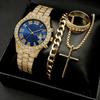 Bestselling Men's Hot Diamond British Hand Watch Accessories Set, Minimalist Circular Dial Watch Factory