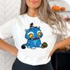 Camiseta Casual Holgada Moda Estampada Manga Corta Cómoda para Mujer