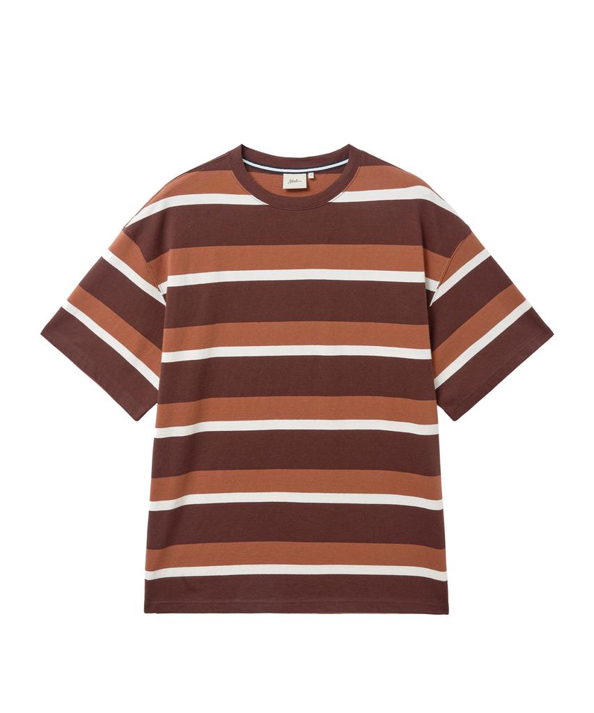 Yale Bold Stripe T-Shirt_Brown