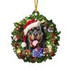 2D Weihnachtshund Acryl Anhänger Hängender Acryl Weihnachtsbaum Anhänger 8cm Dekorative Weihnachtshunde Schmuckstück Fenster