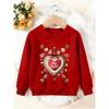 Unisex Kids Crewneck Sweatshirt, My Heart Bow Arrow Floral Vintage Print Pullover, Boys Girls Valentine Casual Sweatshirt For Kids Over 4 Years Old