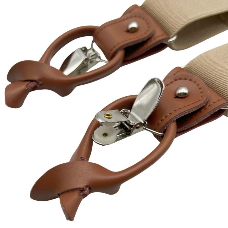 Suspenders For Men And Women Leather Pants Strap And Metal Clips Duable Elastic Polyester Adjustable Pants Accessory
