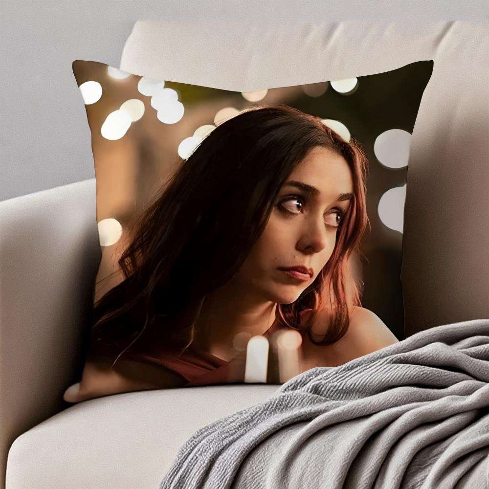 CCristin Milioti Cushion Cover Pillowcase Antidustmite Invisible Zipper Short Plush Sofa Cushion