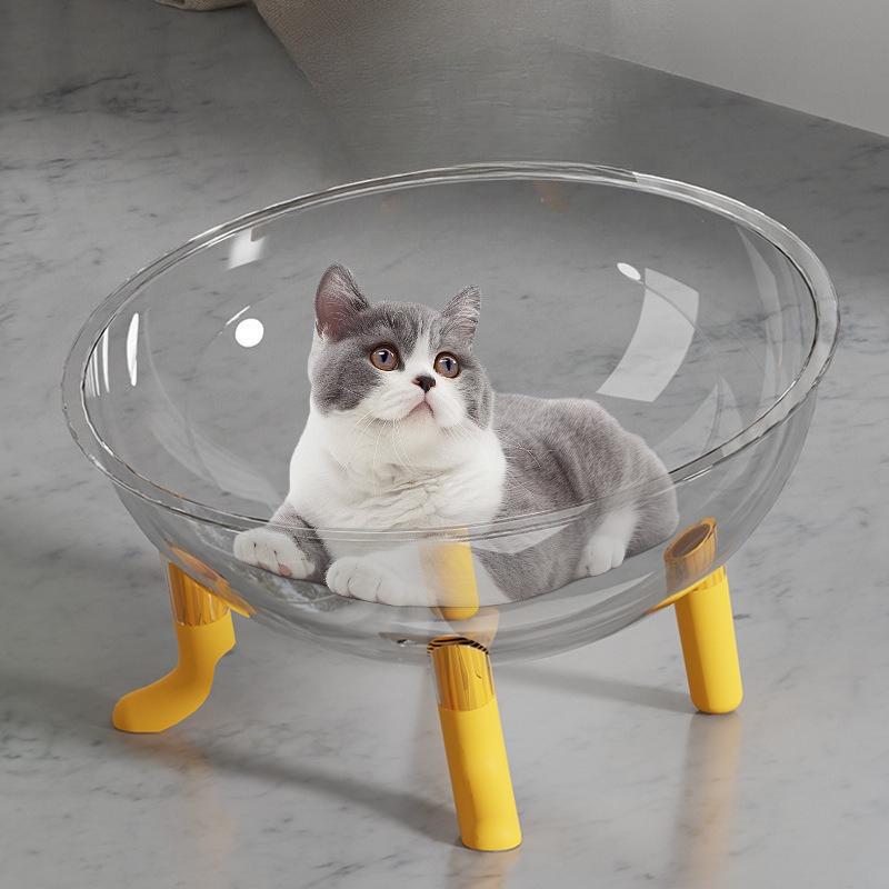 Raumkapsel Großes Katzenbett Sommer Ganzjahres Hochtransparenter Drehteller Katzenspielzeug Haustierbedarf