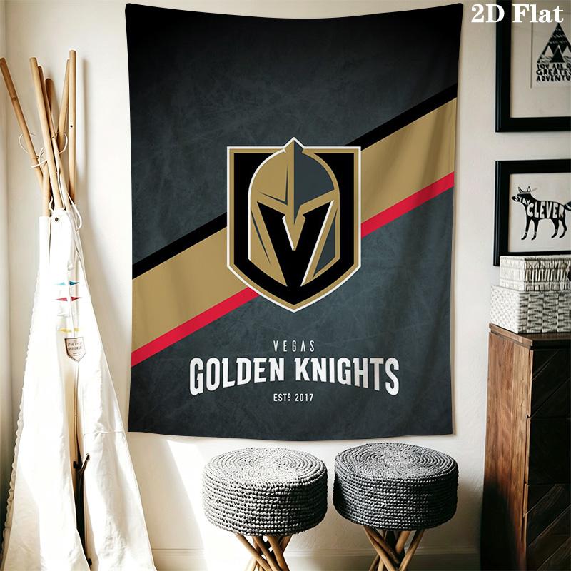Vegas Golden Knights Gold Helmet Pattern Home Decor Tapestry, Wall Hanging, Decorative RV Wall Cloth.ZGT0914386