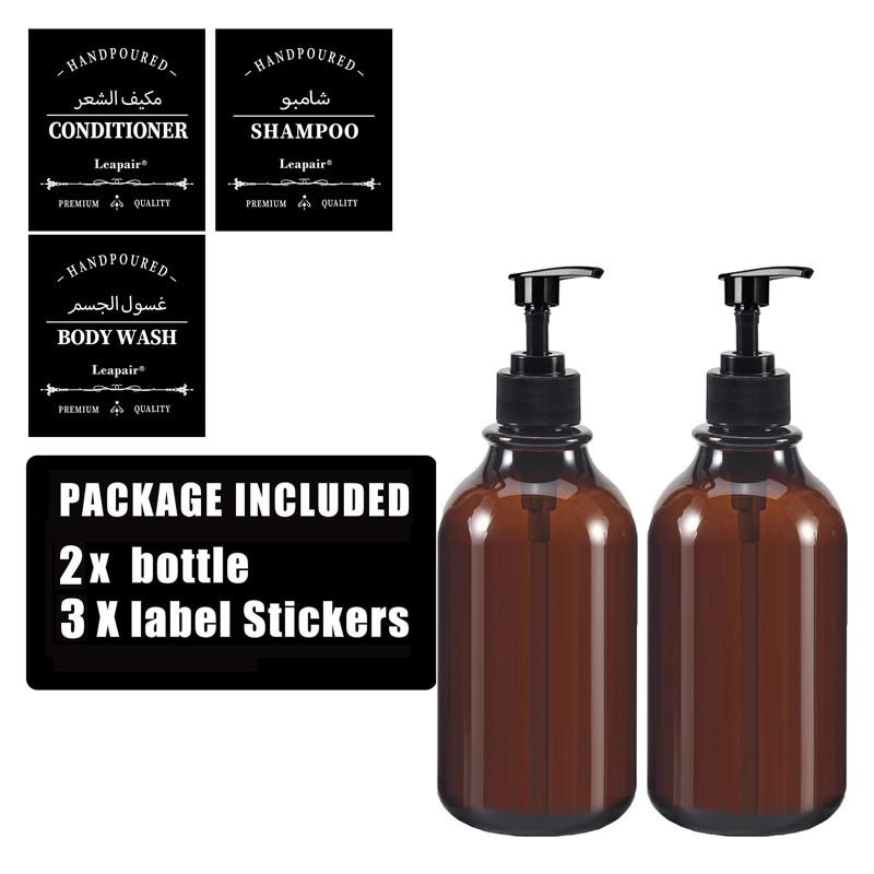 

Диспенсер для шампуня и кондиционера для ванной 500 мл, флакон для мыла для душа с 3 этикетками, настенный дозатор для мыла Apothecary Lotion 2 Bottles