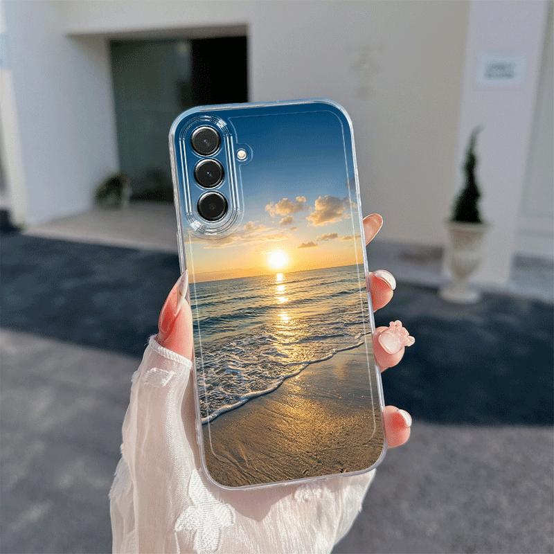Seaside Sunrise Pattern Phone Case Suitable for Samsung Galaxy S26 S25 S24 S23 S22 S20 FE/Ultra/Plus Anti Drop Back Cover