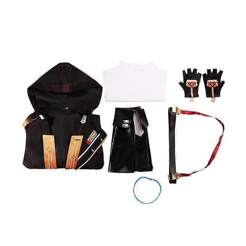 Honkai Star Rail Weibliche Protagonistin Cosplay Kostüm Kostümset Cosplay Outfit Anime Spiel-inspiriertes Kampfoutfit mit Mantel & Handschuhen mit detailliertem Zubehör