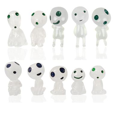 DERAYEE 10-delige set van houten elfjes van hars, lichtgevende decoraties, miniatuurdecoratie, schattige poppenverzameling, cadeau, tuinornament, beeldje, accessoire (Blauw