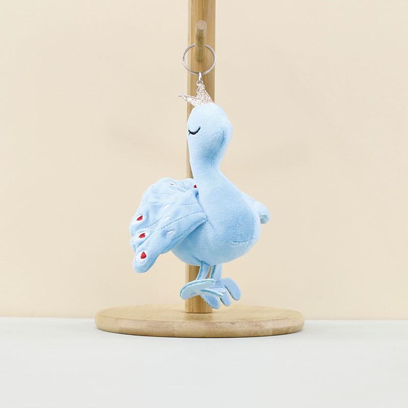 Soft Short Plush Peacock Toy Colorful Bird Keyring Lovely Accessory With Pp Cotton