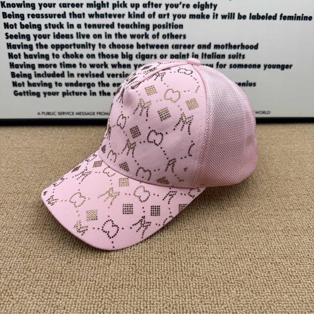 Temperament Full Diamond Baseball Cap Women's Mesh Breathable Mesh Cap Small Versatile Anti-UV Sun Cap