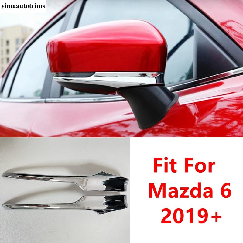 Car Door Rearview Mirror Strip Decoration Protection Cover Trim ABS Chrome Accessories Exterior Kit Fit For Mazda 6 - 2024