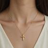 Classical Retro Crucifix Pendant Stainless Steel Men's Jewelry Gold Plated Unisex Faith Necklace Pendant