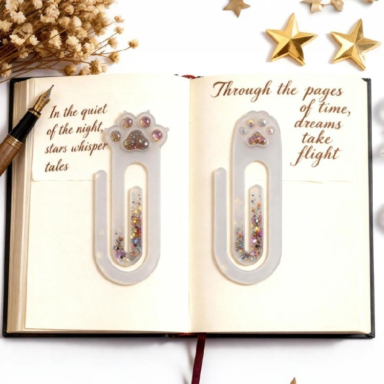 Portable Cats Themed Book Clips Moulds Gifts Casting Molds for Office School Use Soft Silicone Page Holder Accessories