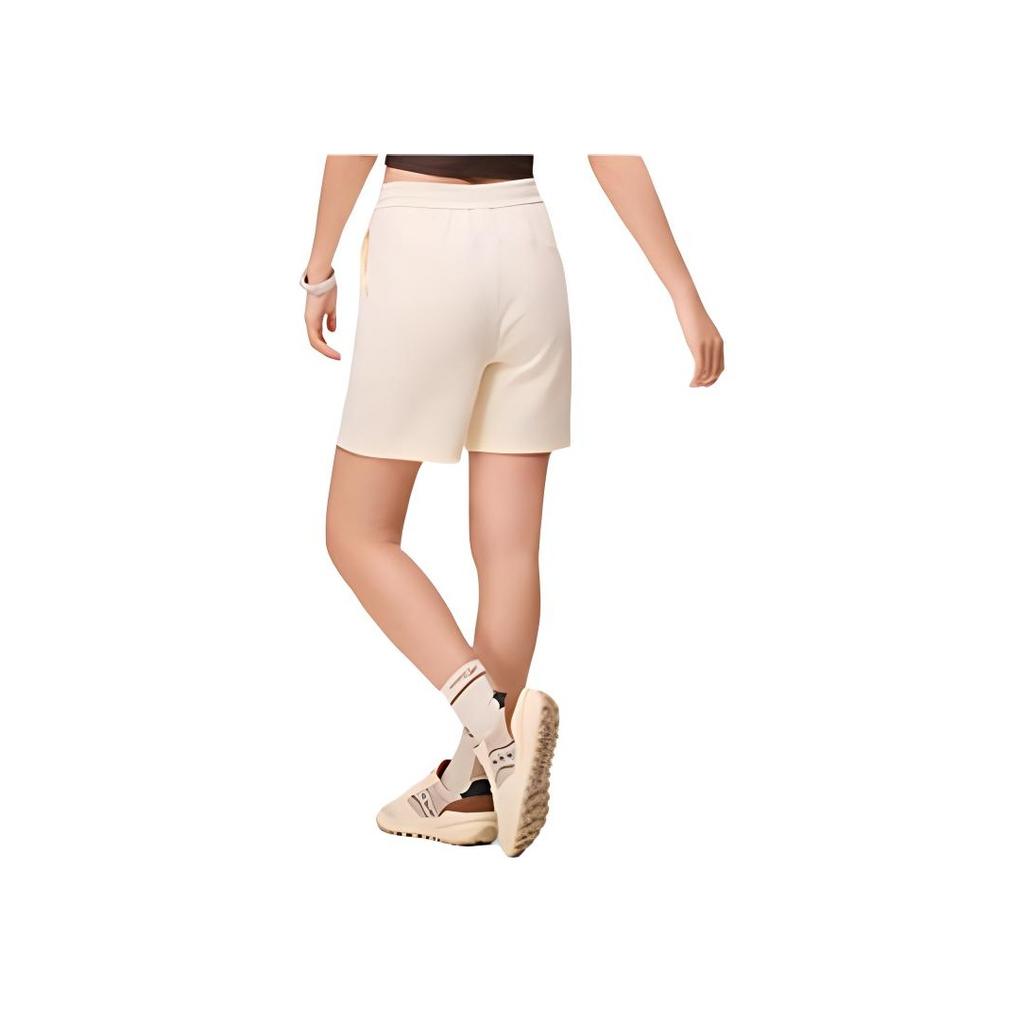 SAUCONY Minimalist Solid Color Comfortable Knitted Five-Point Sports Shorts Women Shorts Natural-White SC1249135A-WT16